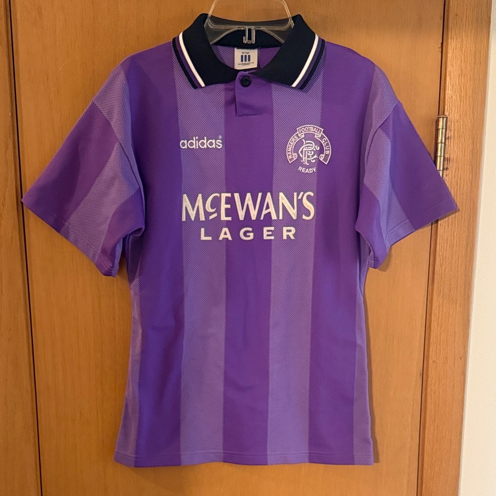 Adidas Women’s Rangers Football Club McEwan’s Lager Polo Shirt Purple 30/32